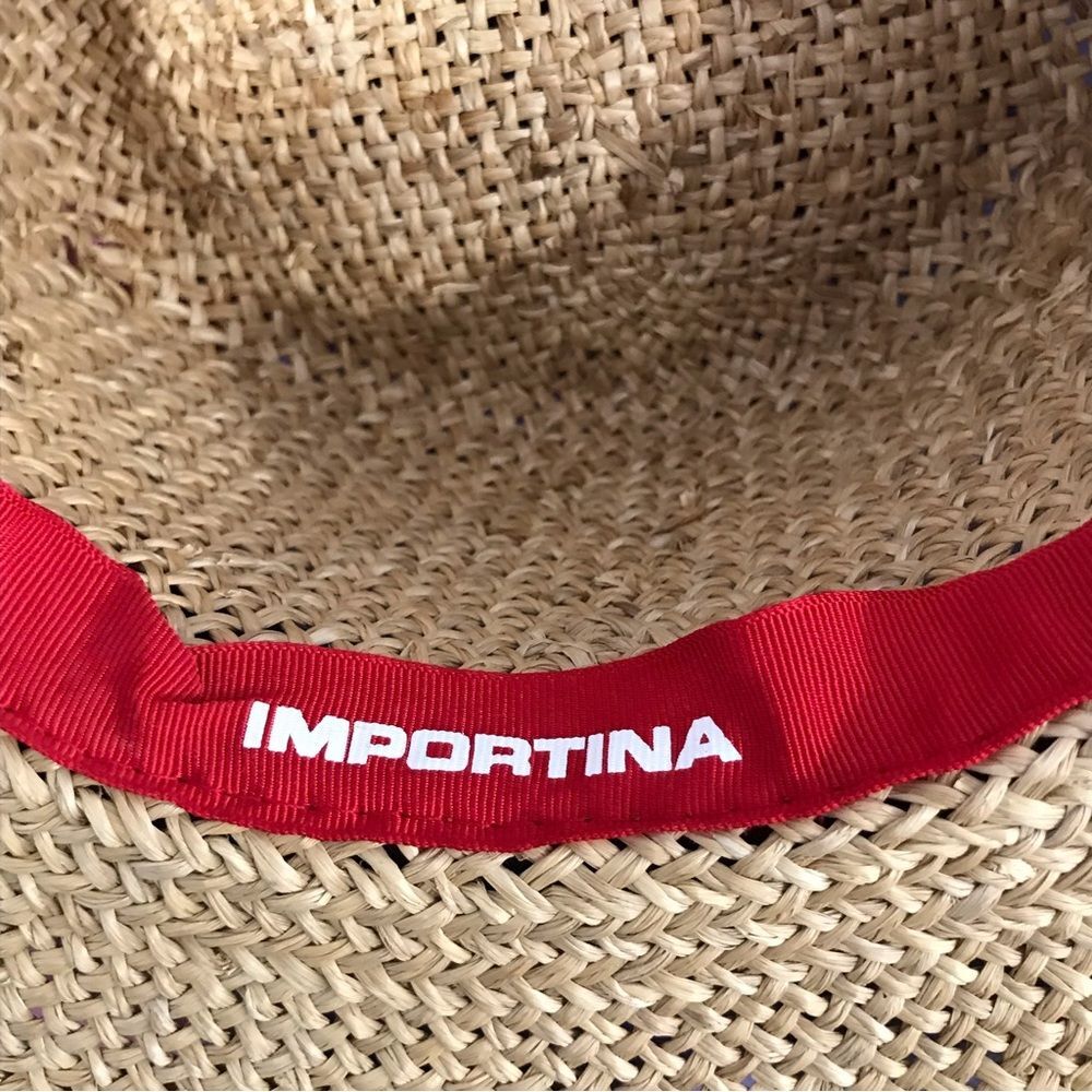 Importina Straw Hat Black Grosgrain Ribbon Bow Brimmed Summer Sun Hat - Picture 8 of 16